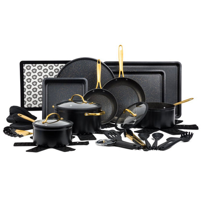 Thyme & Table 32-Piece Cookware & Bakeware Non-Stick Set, Black