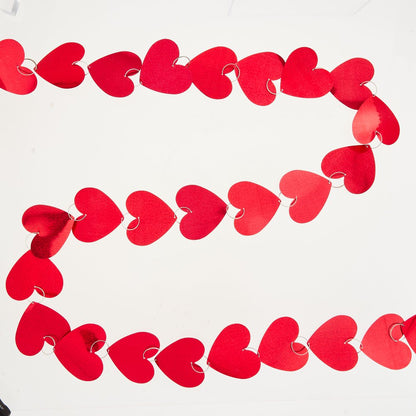 Valentine's Day Red Heart Chain Garland, 8', by Way To Celebrate