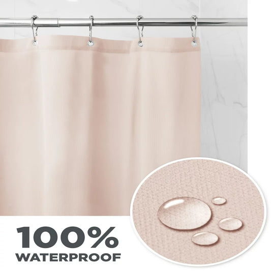 Waterproof Ultimate Shield Solid Blush Fabric Shower Curtain Liner,70"x72" - Better Homes & Gardens