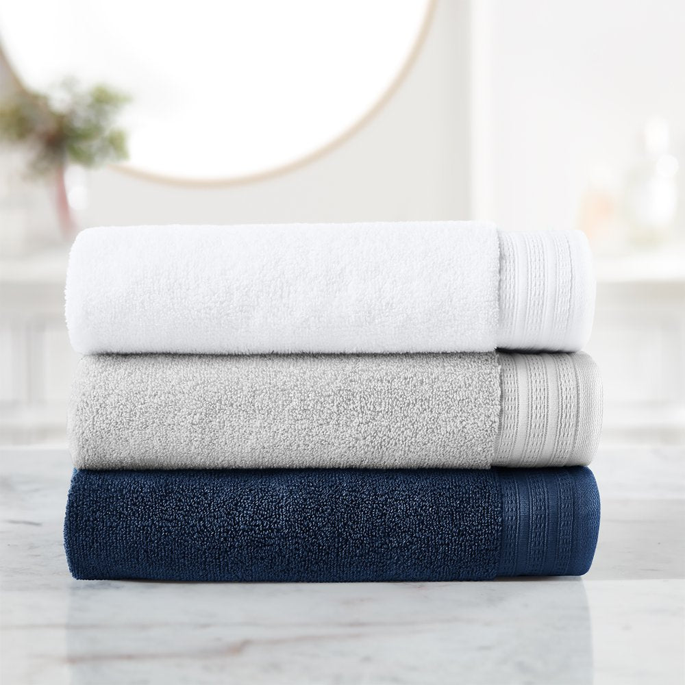 Hotel Style 6-Piece Egyptian Cotton Bath Towel Set, Platinum Silver