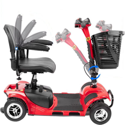 1Inchome 4 Wheel Mobility Scooter for Seniors, Folding Electric Powered Wheelchair Device for Adults, Elderly