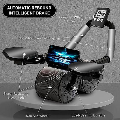 2023 New with Automatic Rebound Ab Abdominal Exercise Roller with Elbow Support and Timer, abs roller wheel core exercise equipment,Perfect Core Exercise Equipment for Home Workouts