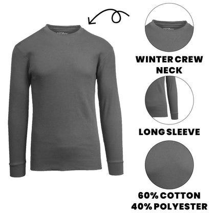 3-Pack Men's Long Sleeve Thermal Shirts (S-5XL)