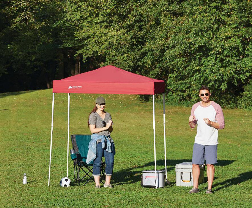  4' x 6' Instant Canopy Outdoor Shade Shelter, Brilliant Red; Assembled Dimensions :4 ft. x 6 ft. x 85 in.