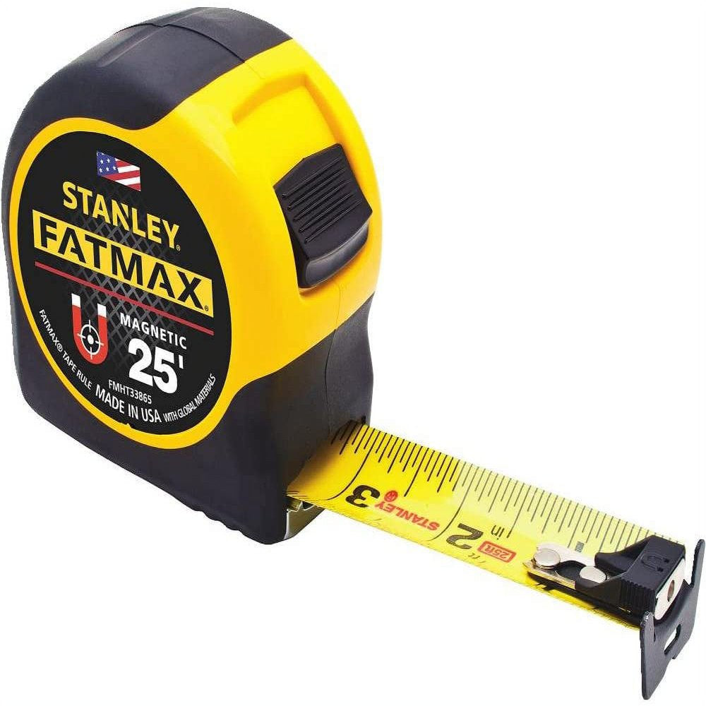 25 ft. L x 1.25" W Magnetic Tape Measure Yellow 1 pk