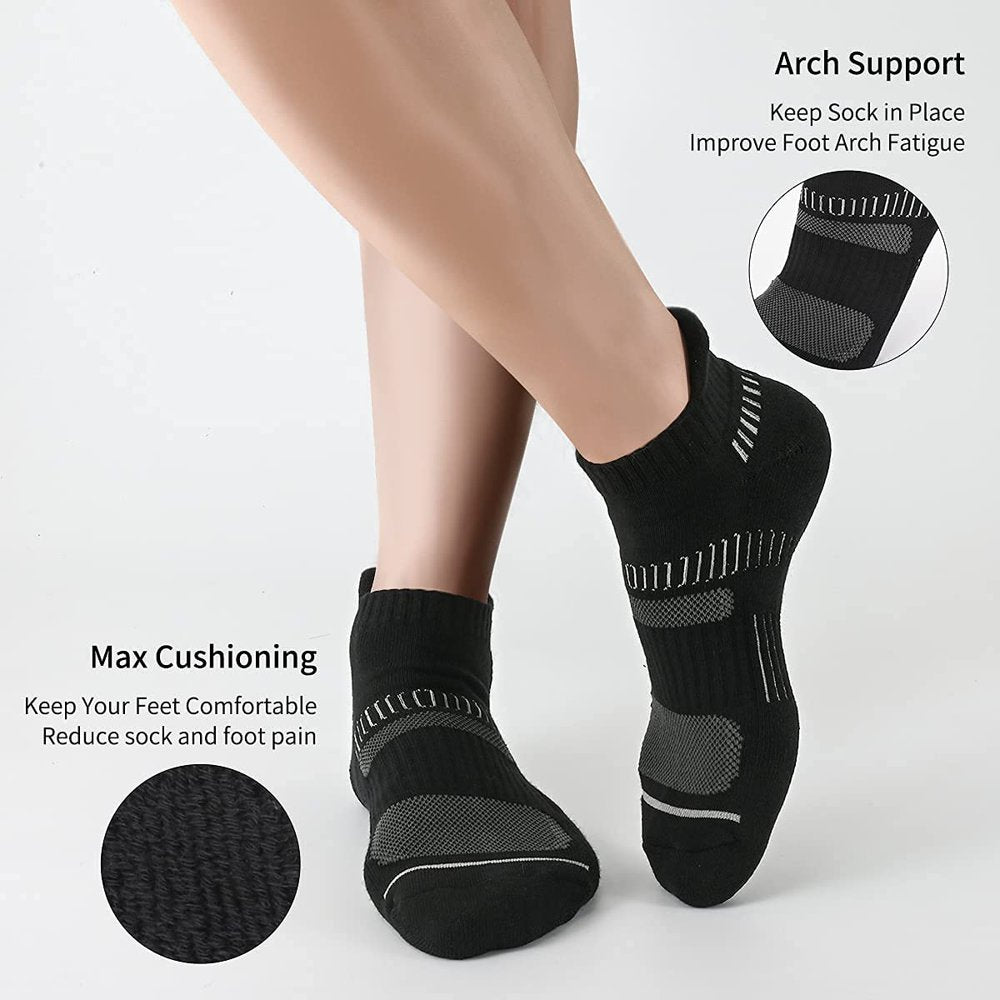 Men's Athletic Ankle Socks Mens Cushioned Breathable Low Cut Socks 6 Pairs