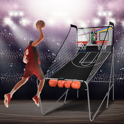 Costway Indoor Basketball Arcade Game Double Electronic Hoops shot 2 Player W/ 4 Balls