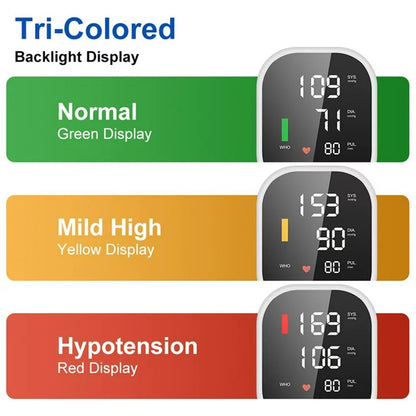 Blood Pressure Monitor, Automatic Upper Arm Blood Pressure Monitor, Accurate BP Machine with Large LCD Display & Voice Broadcast, Batteries Hypertension Detector