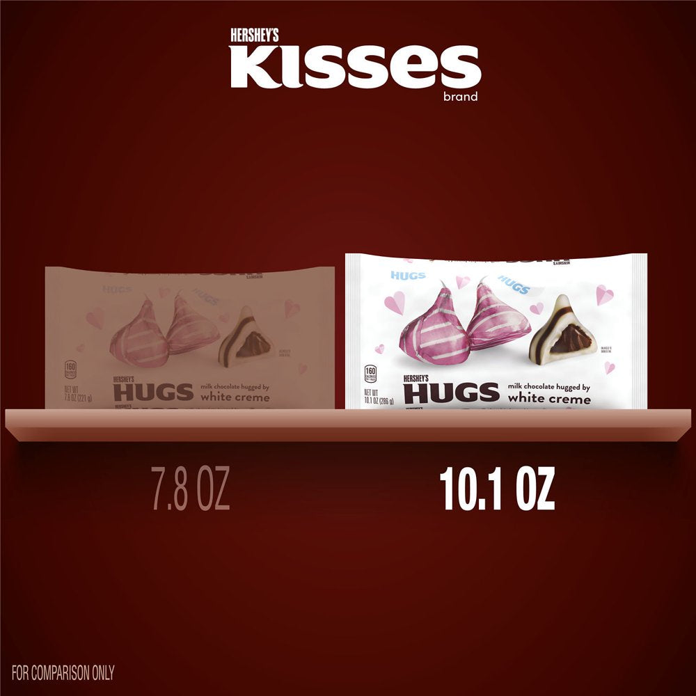 Hershey's Hugs Milk Chocolate and White Creme Valentine's Day Candy, Bag 10.1 oz