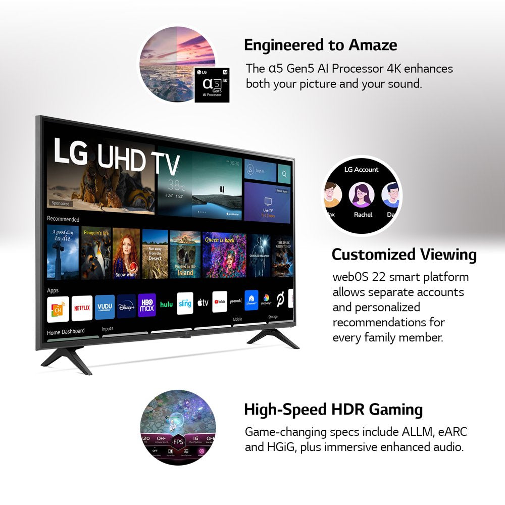 LG 55" Class 4K UHD 2160P Webos Smart TV - 55UQ7070ZUE