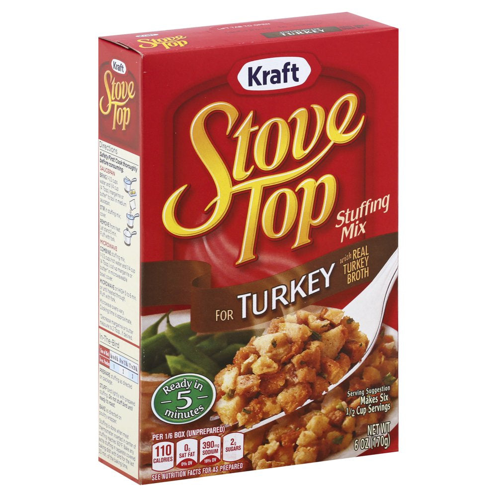 Stove Top Stuffing Mix for Turkey, 6 oz Box