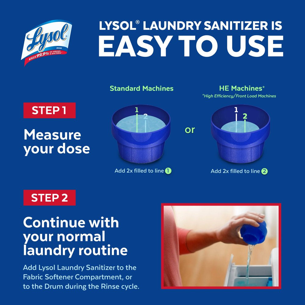 Lysol Laundry Sanitizer, Crisp Linen, 90 Oz, Tested & Proven to Kill COVID-19 Virus, Packaging May Vary​