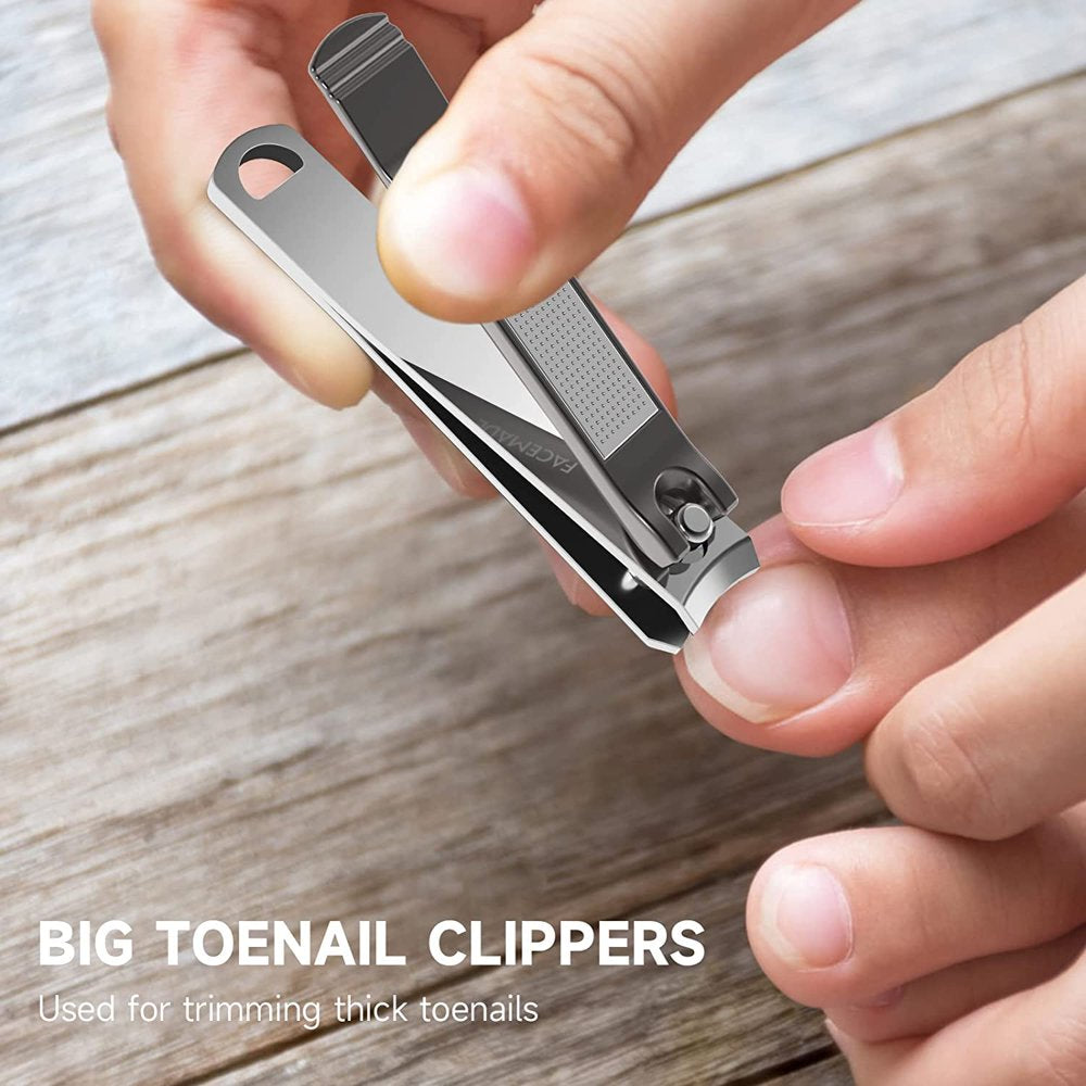  Nail Clipper Set ,Stainless Steel Fingernails & Toenails Clippers & Nail File Sharp with Case, Set of 3