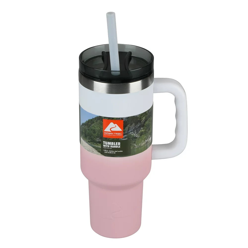 Ozark Trail 40 oz Vacuum Insulated Stainless Steel Tumbler Rose Gold