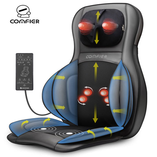 Comfier Shiatsu Neck Back Massager with Heat, Air Compression Massage Chair Pad, Seat Cushion Massagers Gifts