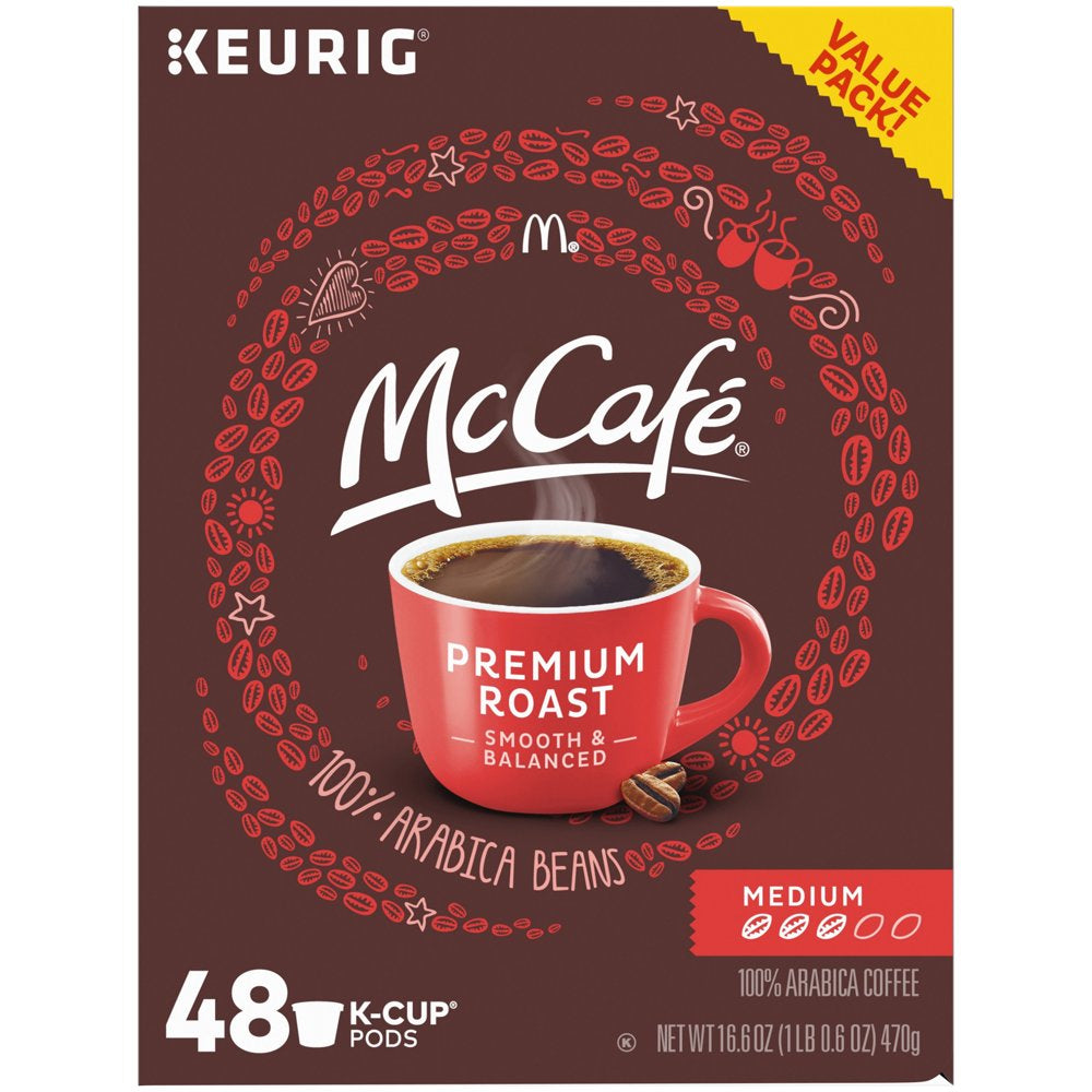 (2 pack) McCafe Premium Roast Medium Coffee K-Cup Pods, Caffeinated, 48 ct - 16.6 oz Box