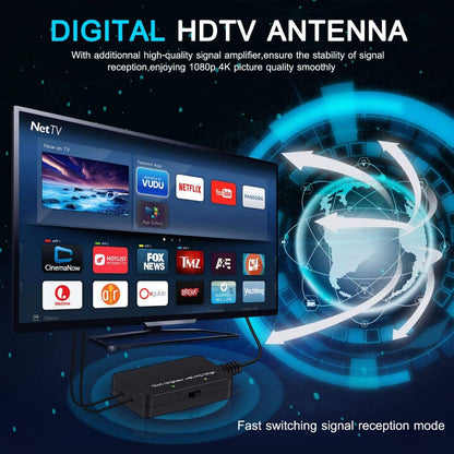 TV Antenna, 2023 Upgraded Indoor Digital Amplifying & Broadcasting HDTV Antenna Long 330 Miles Range, Support 4K 1080P FM VHF UHF, for Local Channels and All Tvs, 16.4Ft of Coax Cable