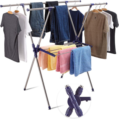 MONVANE Clothes Drying Rack - Foldable Drying Racks for Laundry, Stainless Steel for Indoor and Outdoor Use