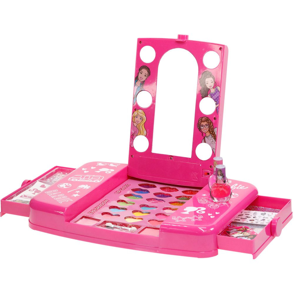 Barbie - Townley Girl Cosmetic Light-up Vanity Makeup Set, Pretend Play Toy and Gift for Girls, Ages 3+