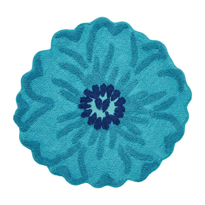  Floral Crochet round Cotton Bath Rug, Mint, 24" X 24"