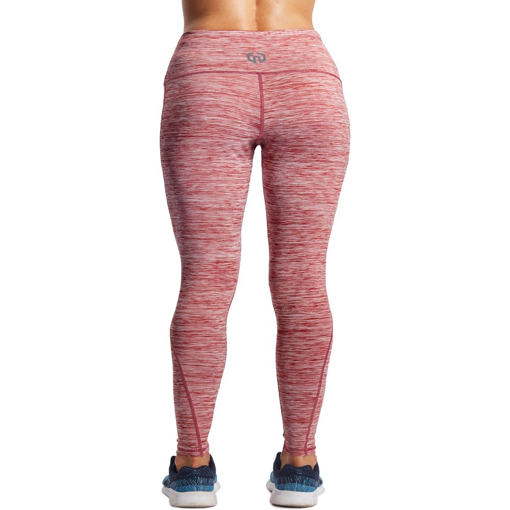 NELEUS Womens Yoga Running Leggings with Pocket Tummy Control High Waist,Black+Red,US Size S