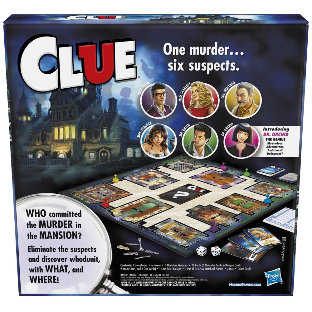 Clue Board Game, Mystery Game for Kids Ages 8 and Up, Family Games for 2-6 Players