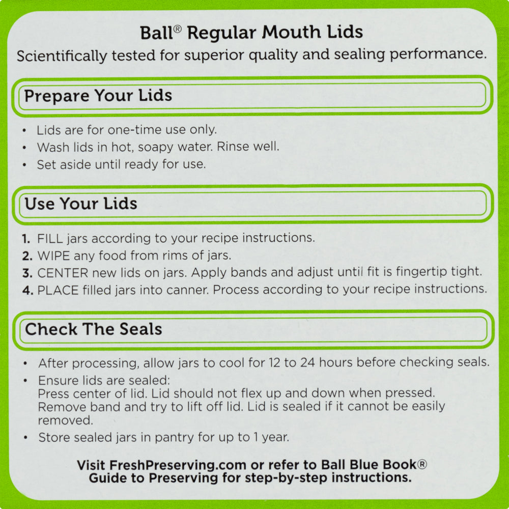 Ball Regular Mouth Lids, 12 Count