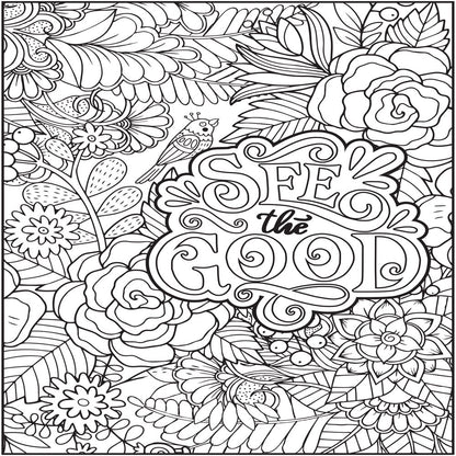 Cra-Z-Art: Timeless Creations, Words of Wonder New Adult Coloring Book, 64 Pages