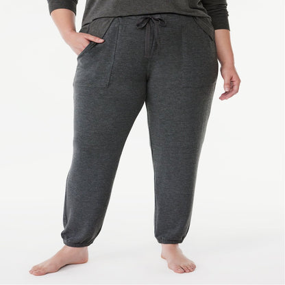 Joyspun Women's Brushed Hacci Knit Sleep Joggers, Sizes XS to 3X