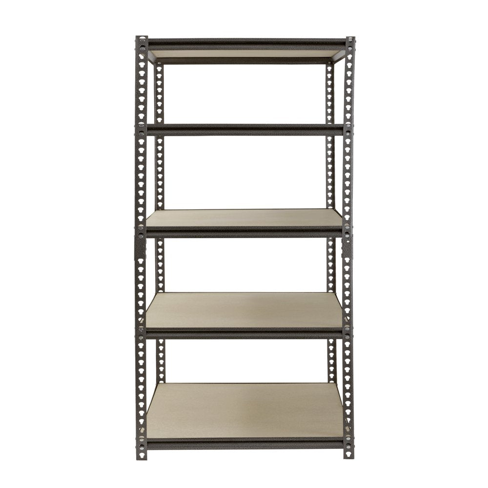 Muscle Rack 48"W x 24"D x 72"H 5-Shelf Steel Freestanding Shelves, Silver-Vein