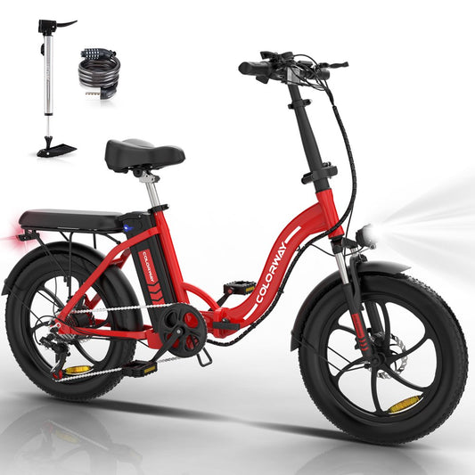 COLORWAY 500W Electric bicycles, 20x3.0in Fat Tire Eleictric Bike, 11.2Ah/36V E-Bike, 7-SHIMANO 19.9MPH Bicycle for Teenager and Adults-BK6M