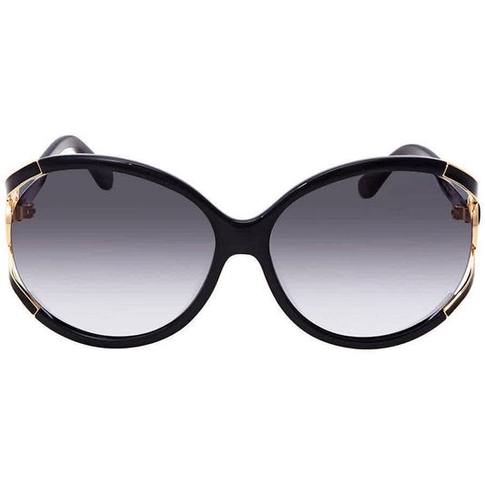 Salvatore Ferragamo  Plastic Womens Oval Sunglasses Black 61mm