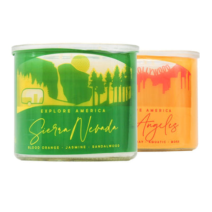 Mainstays 14 Ounce 3 Wick Candles Los Angeles and Sierra Nevada Wraps, 2 Pack