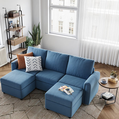 LINSY HOME Modular Couches and Sofas Sectional with Storage Sectional Sofa U Shaped Sectional Couch with Reversible Chaises, Teal