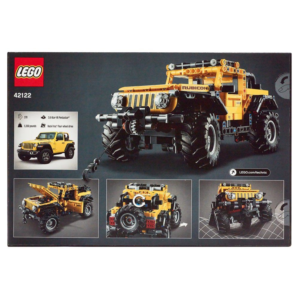 LEGO Technic Jeep Wrangler 4x4 Toy Car Model Building Kit, All Terrain Yellow SUV