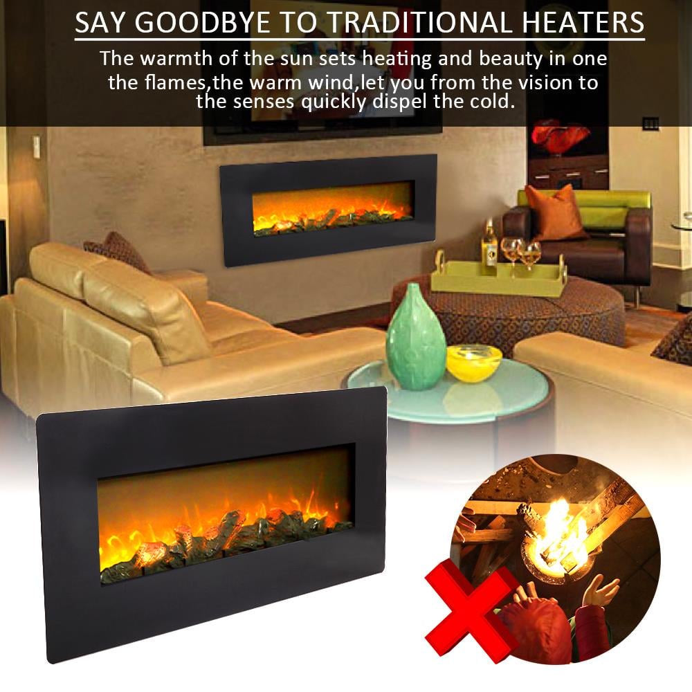 Ktaxon 42" Electric Wall Mounted Fireplace w/Remote Controller, 3 Flame Levels