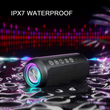 Ortizan Portable IPX7 Waterproof Wireless Bluetooth Speaker with 24W Loud Stereo Sound, 30H Playtime, Black