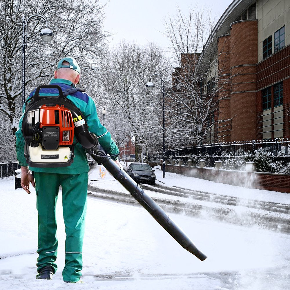 Leaf Blower with Backpack, Cordless Leaf Blowers for Lawn Care, 52CC 2 Stroke 174MPH 530CFM Gas Powered Blower with Extention Tube for Home Blowing Leaf, Snow Blowing, Dust, Red