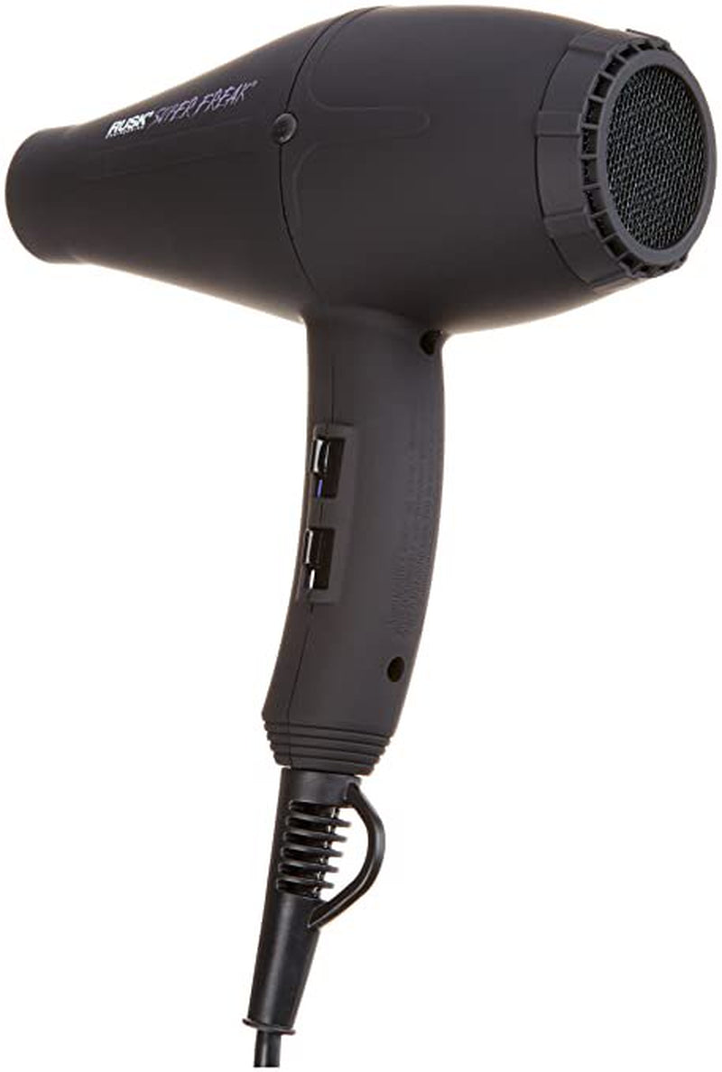 RUSK Speed Freak Professional Ceramic & Tourmaline Hair Dryer, Ionic, 2000 Watts, Black