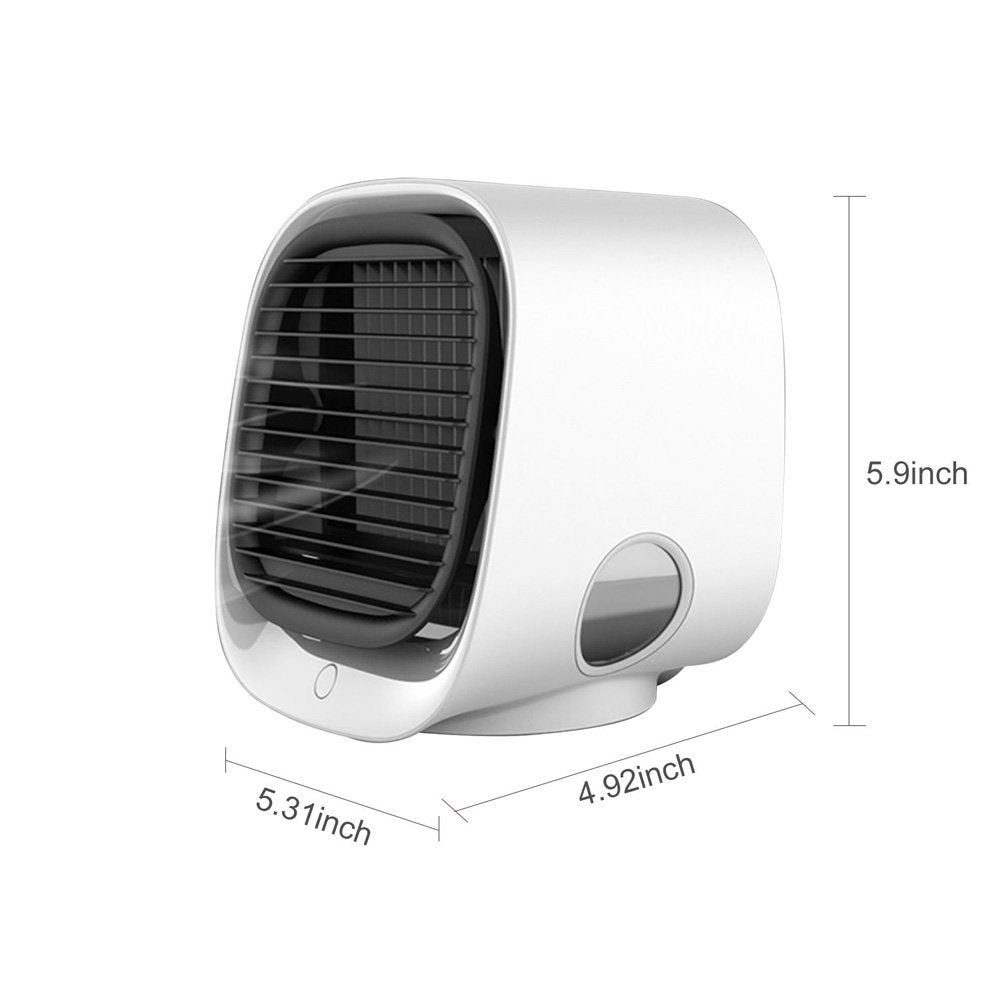 Axgear Portable Air Cooler Table Air Conditioner Fan W Icebox Humidifier USB Power