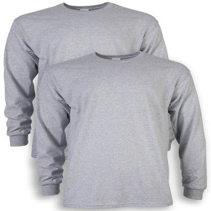 Gildan Men's Ultra Cotton Long Sleeve T-Shirt, 2-Pack, up to size 5xl