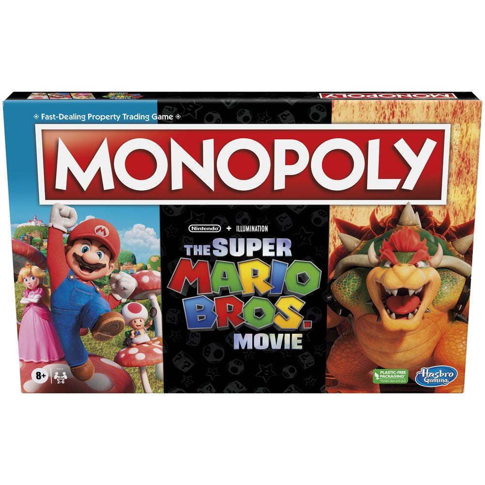 Monopoly the Super Mario Bros. Movie Edition Kids Board Game, Includes Bowser Token