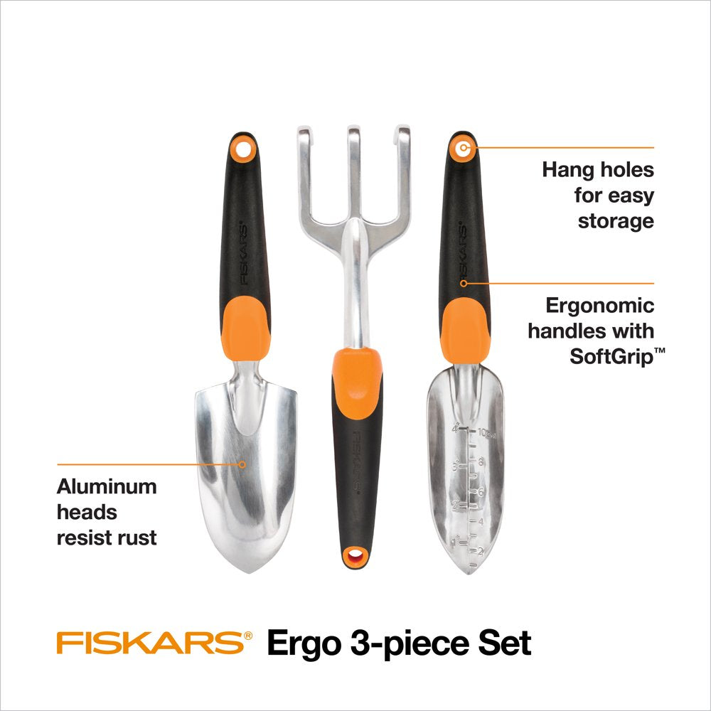 Fiskars Beginner 7 Pc Garden Tools Bundle, Steel, Orange and Black