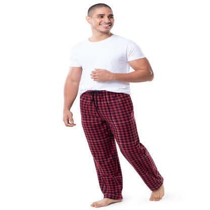 Fruit of the Loom Men's Plaid Fleece Pajama Pant 2-Pack Bundle