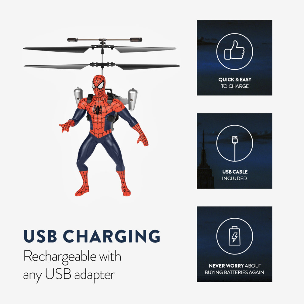 Marvel Spider-Man Flying Figure IR Helicopter