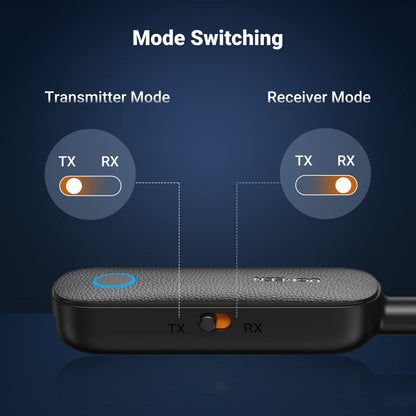 UGREEN Bluetooth 5.0 Wireless Audio Receiver/Transmitter, 3.5mm Aux Audio Adapter for TV Car Headphones