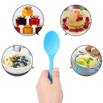 6 Pcs Silicone Mixing Spoons Set, Nonstick Kitchen Cooking Spoons, Silicone Serving Stirring Spoon for Kitchen Cooking Baking Utensils