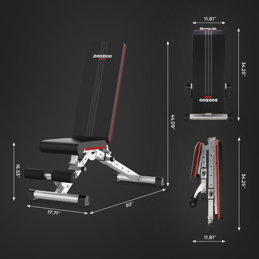 Dumbbell Bench Workout Foldable Weight Bench 600 lbs with 6 Incline Adjustable and Thickened 5 Layer Structure gym bench Strength Training Bench for Home Training