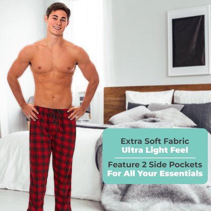 DARESAY Mens 3 Pack Pajama Pants for Men, Microfleece Pajama Pants, Men's Pajamas, Sleep pants with Pockets, Up to Size 3XL