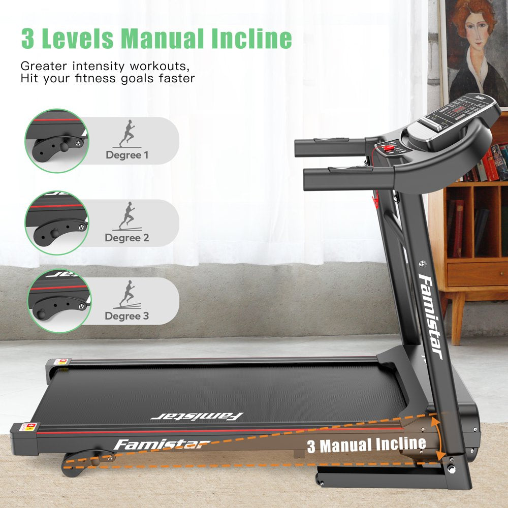 Holiday Clearance Folding Incline Treadmill for Home with Smart LCD Display, 220Lbs, 12 Programs 3 Modes, MP3 Music Speaker, 2.5HP Electric Foldable Treadmill Running Machine, Knee Strap Gift